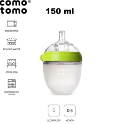 Butelka Antykolkowa Silikonowa Mom's Breast 150 Ml Green Newborn