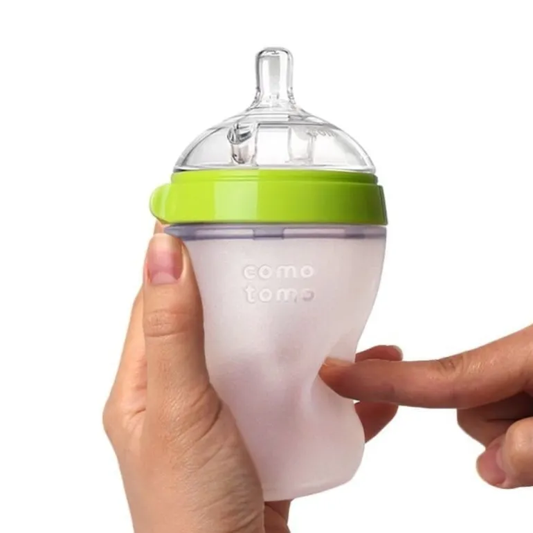 Butelka Antykolkowa Silikonowa Mom's Breast 150 Ml Green Newborn