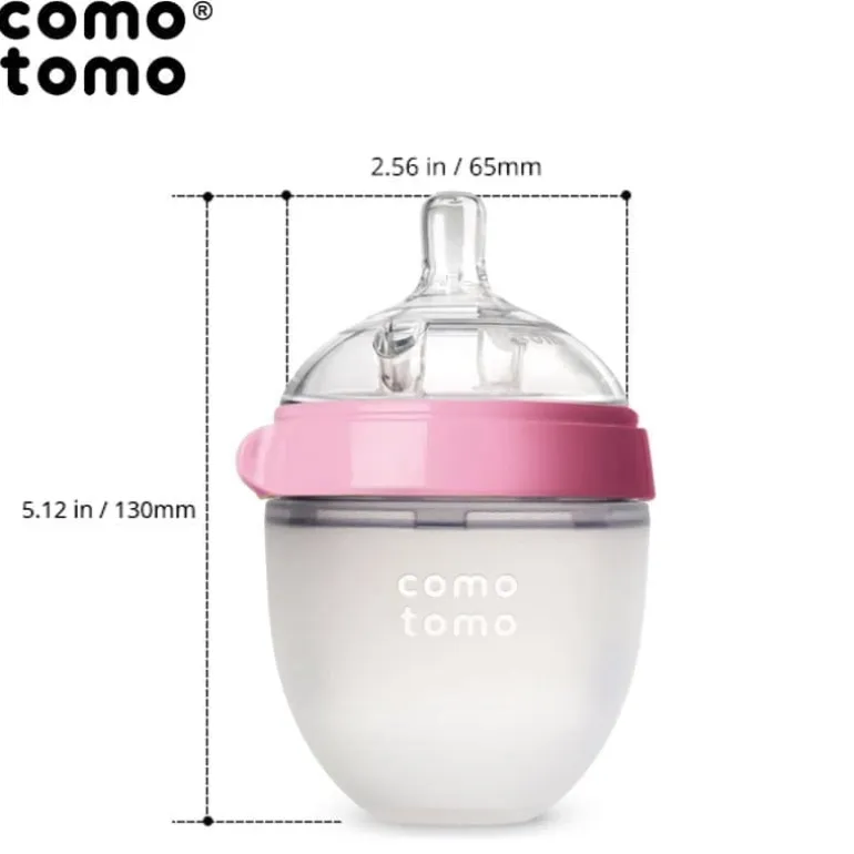 Butelka Antykolkowa Silikonowa Mom's Breast 150 Ml Pink Newborn