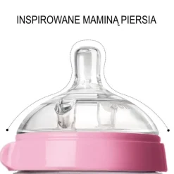 Butelka Antykolkowa Silikonowa Mom's Breast 150 Ml Pink Newborn