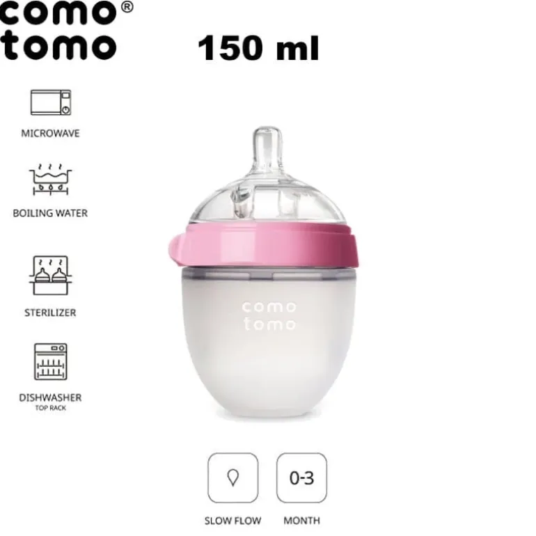 Butelka Antykolkowa Silikonowa Mom's Breast 150 Ml Pink Newborn