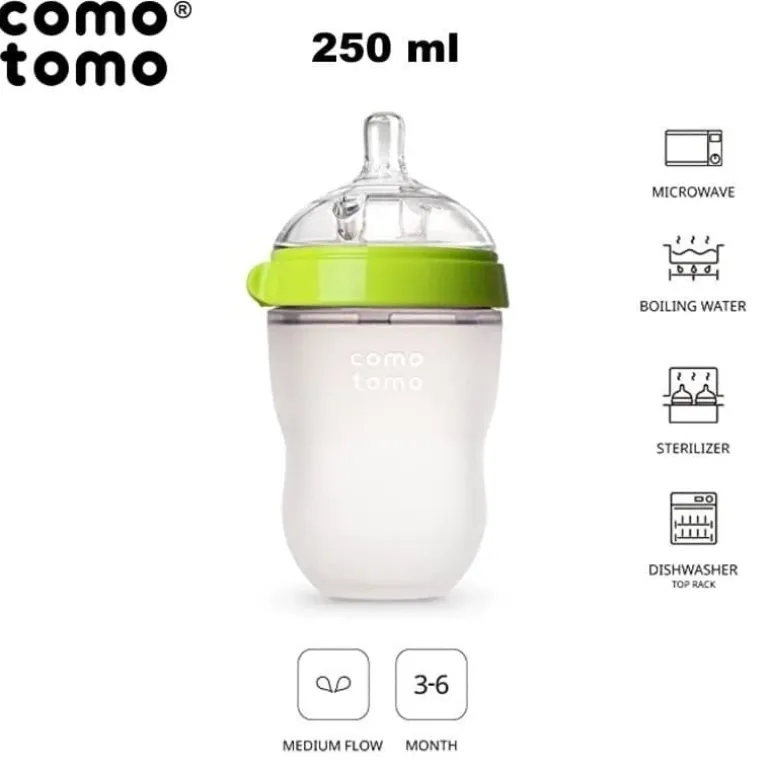 Butelka Antykolkowa Silikonowa Mom's Breast 250 Ml Green Baby