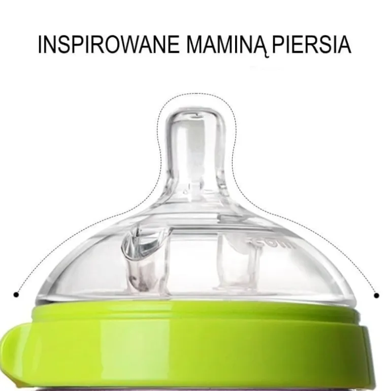 Butelka Antykolkowa Silikonowa Mom's Breast 250 Ml Green Baby