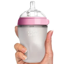 Butelka Antykolkowa Silikonowa Mom's Breast 250 Ml Pink Baby