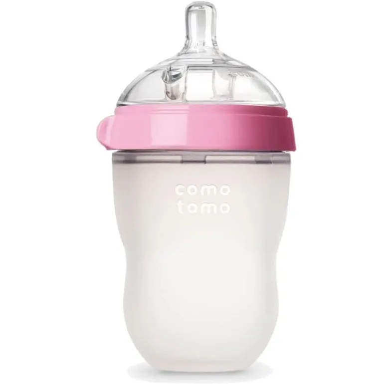 Butelka Antykolkowa Silikonowa Mom's Breast 250 Ml Pink Baby