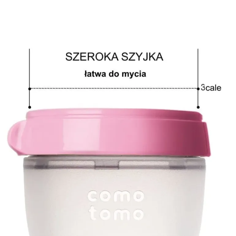 Butelka Antykolkowa Silikonowa Mom's Breast 250 Ml Pink Baby