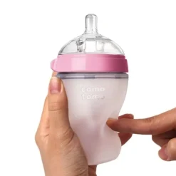 Butelka Antykolkowa Silikonowa Mom's Breast 250 Ml Pink Baby
