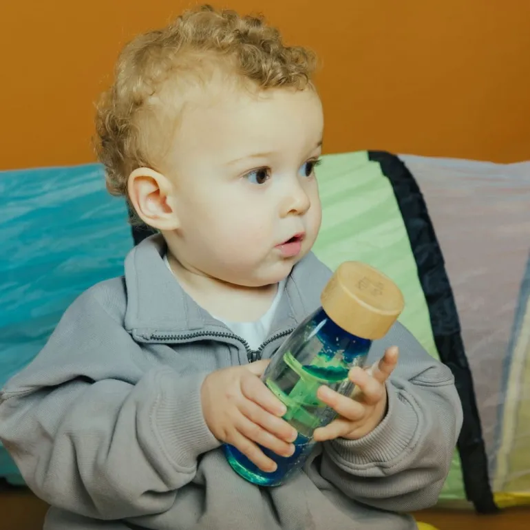 Butelka sensoryczna dwufazowa MOVE SPIRALA niebieska