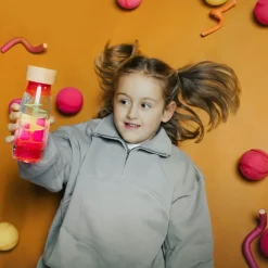 Butelka sensoryczna dwufazowa MOVE SPIRALA różowa