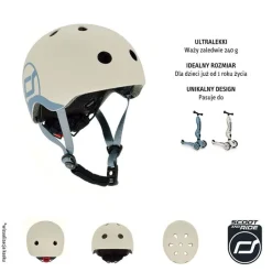 Kask dla Dzieci xxs-S 1-5 Lat Ash