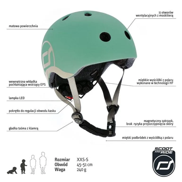 Kask dla Dzieci xxs-S 1-5 Lat Forest