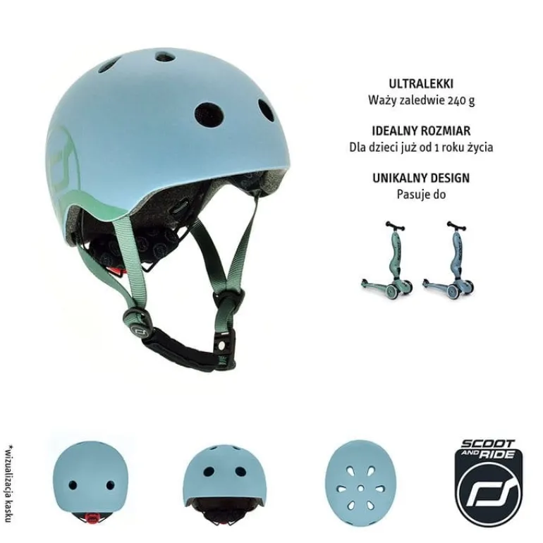 Kask dla Dzieci xxs-S 1-5 Lat Steel