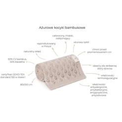Kocyk Bambusowy Ażurowy Light Grey