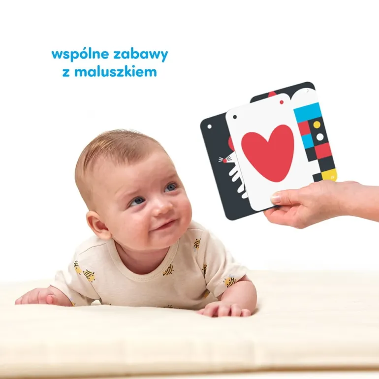 Kontrasty na sznureczku Książeczka do pokazywania dla dzieci 0 i 3 mies.+