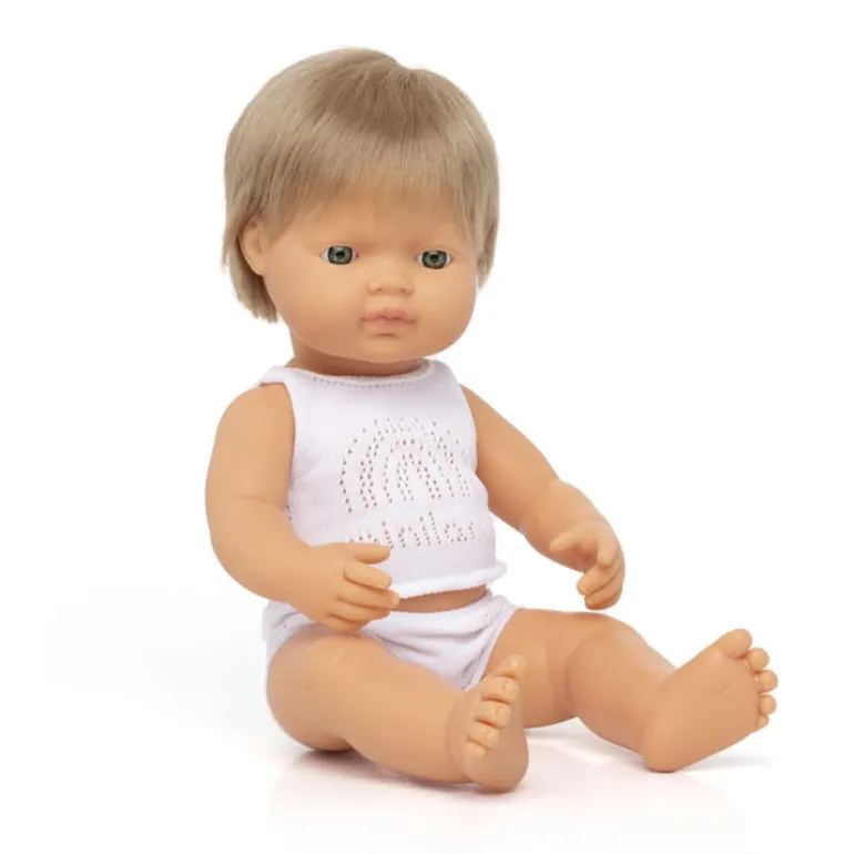 Lalka Chłopiec Europejczyk Ciemny Blond 38cm