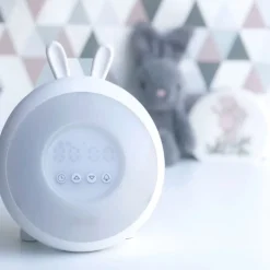 Lampka Led dla Dzieci Budzik Biały Królik
