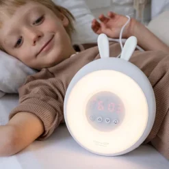 Lampka Led dla Dzieci Budzik Biały Królik