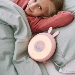 Lampka Led dla Dzieci Budzik Różowy Królik