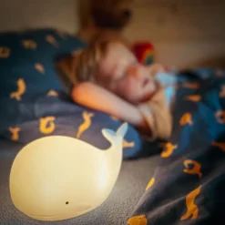Lampka Led dla Dzieci Silikonowa Wieloryb z Pilotem