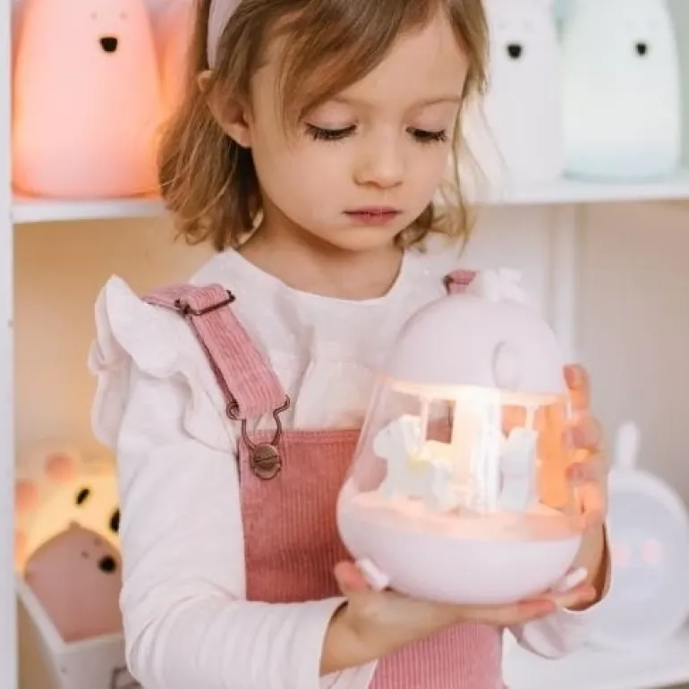 Lampka Led dla Dzieci Silikonowa Pozytywka Różowa