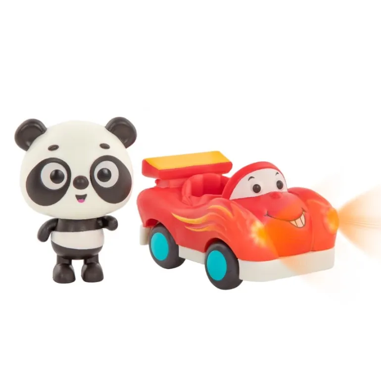 Light Up Cars – zestaw 3 miękkich AUTEK sensorycznych z Pasażerami - Pandą