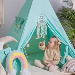 Namiot Tipi dla Dzieci Miętowy Frędzelek
