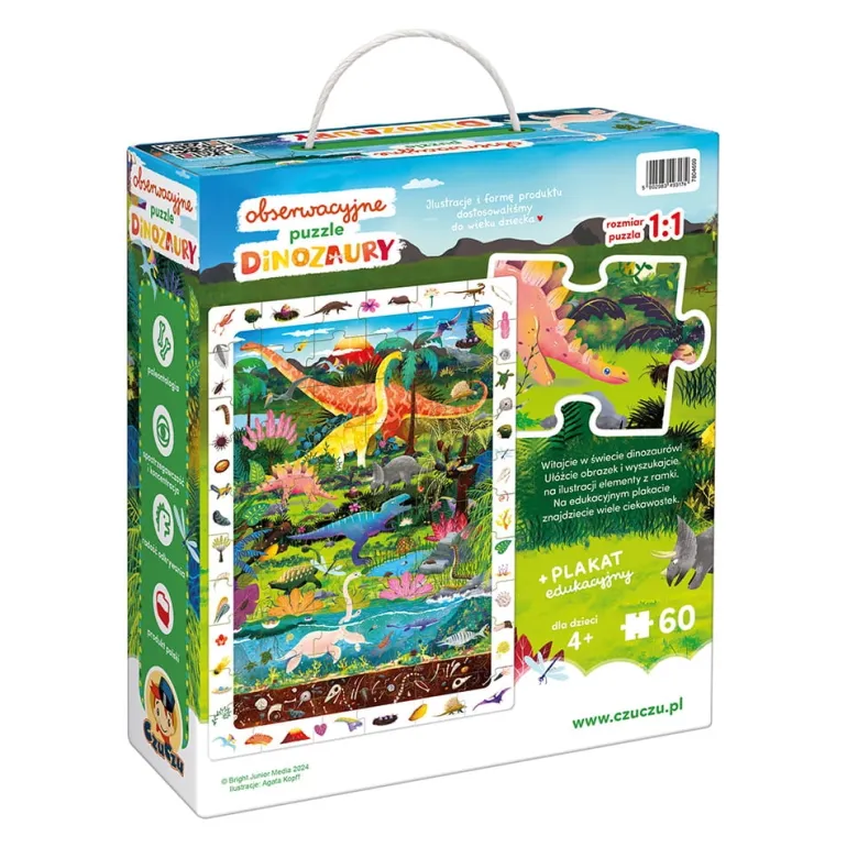 Obserwacyjne puzzle Dinozaury 60el. 4+