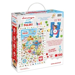 Obserwacyjne puzzle Mapa Polski 100el 5+