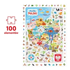 Obserwacyjne puzzle Mapa Polski 100el 5+