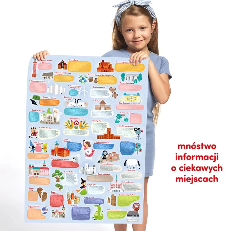 Obserwacyjne puzzle Mapa Polski 100el 5+