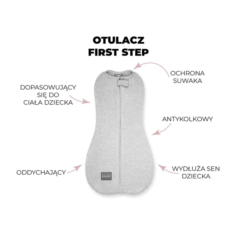 Otulacz dla Niemowlaka z Czapeczką First Step Czarne Kropki