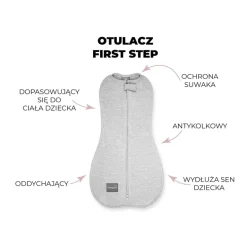 Otulacz dla Niemowlaka z Czapeczką First Step Eukaliptus