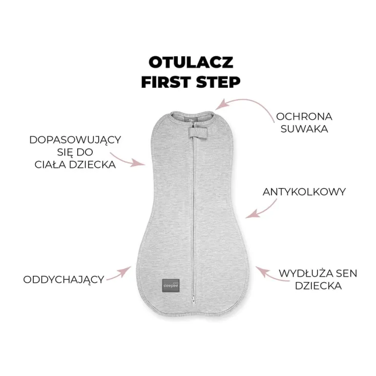 Otulacz dla Niemowlaka z Czapeczką First Step Eukaliptus