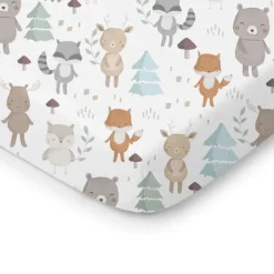 Prześcieradło do Łóżeczka 120x60 Bawełniane Woodland