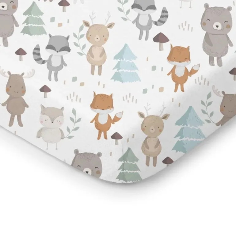Prześcieradło do Łóżeczka 120x60 Bawełniane Woodland