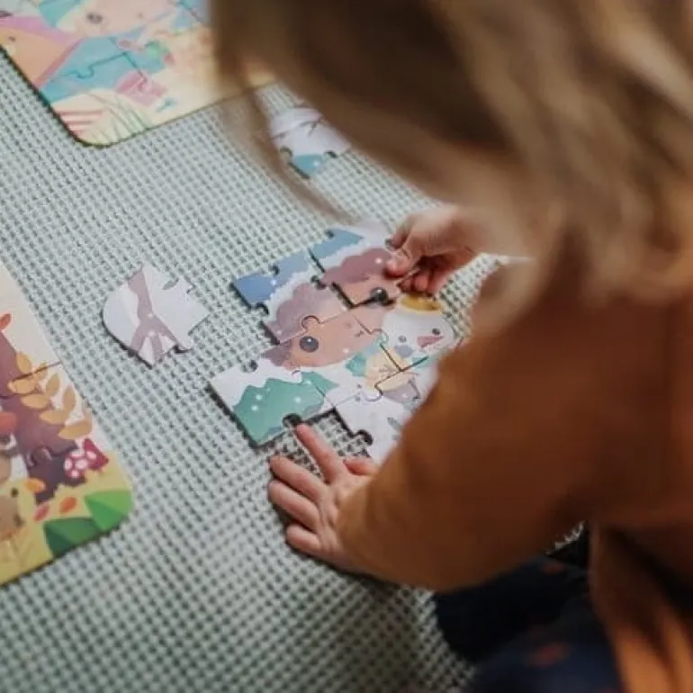 Puzzle dla Dzieci Progresywne w Walizce Pory Roku 4 Układanki 3+