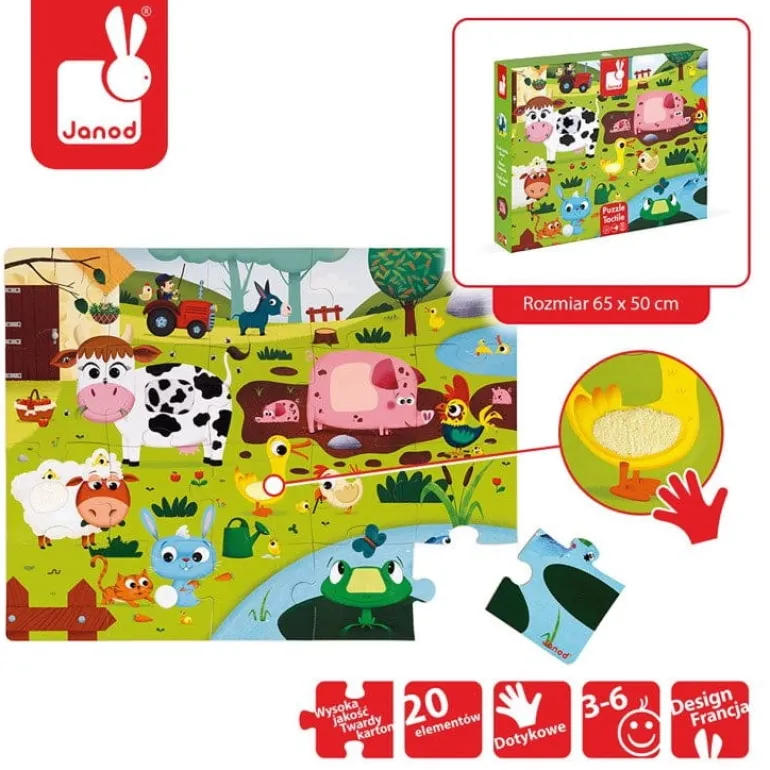 Puzzle dla Dzieci Sensoryczne Farma 20 el