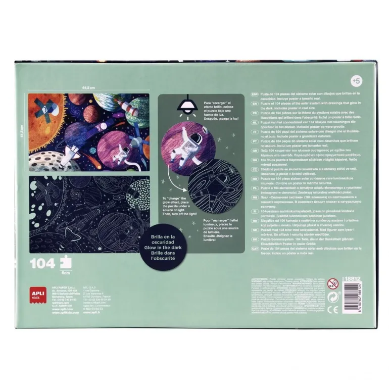 Puzzle dla Dzieci Świecące w Ciemności Układ Słoneczny 5+
