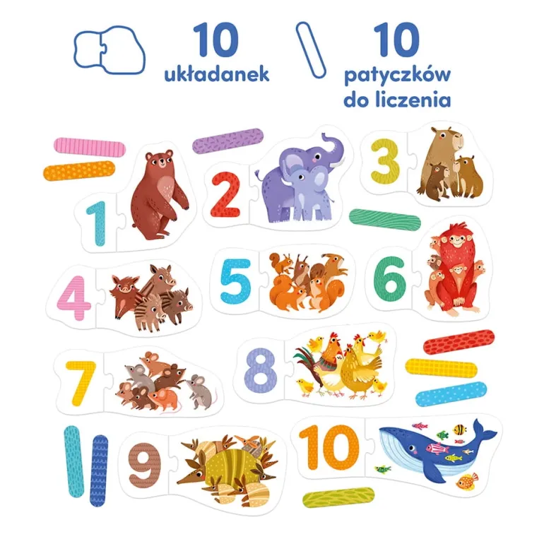 Puzzle do pary Cyferki 20el. 3+