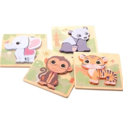 Puzzle Drewniane Panda The Wildies Family