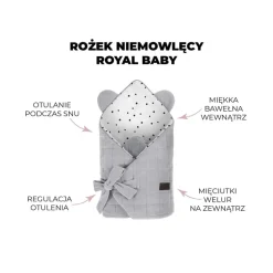 Rożek Niemowlęcy Bawełniany Royal Baby Grey-Pink
