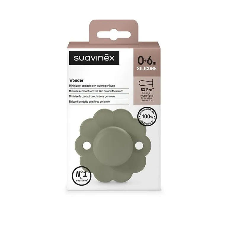 Smoczek fizjologiczny SX Pro silikonowy Wonder 0-6m - Hedge Green