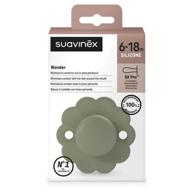 Smoczek fizjologiczny SX Pro silikonowy Wonder 0-6m - Hedge Green