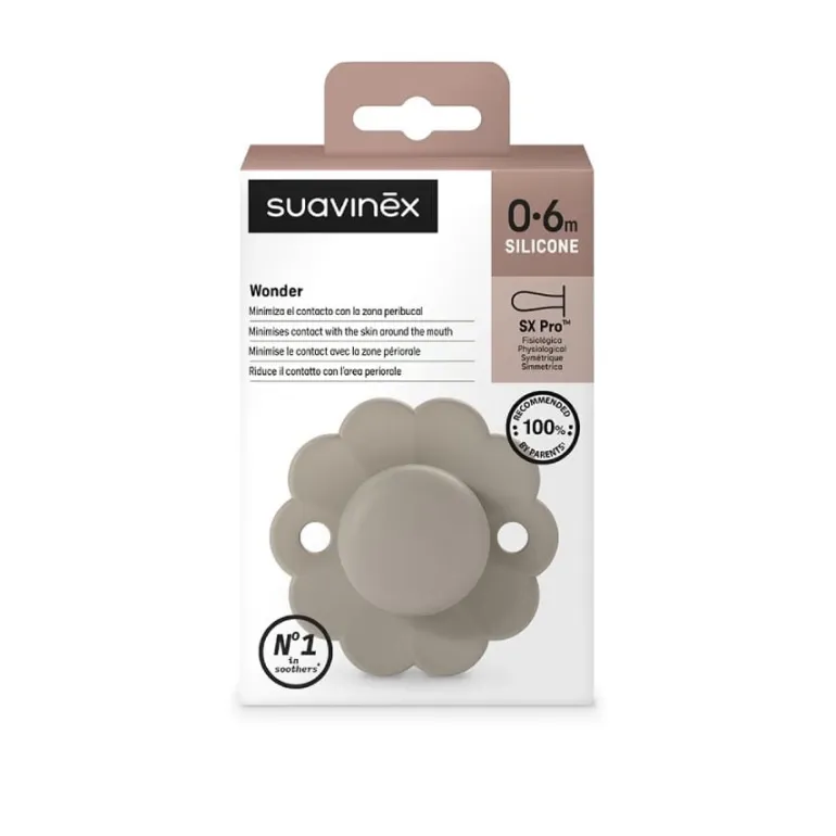 Smoczek fizjologiczny SX Pro silikonowy Wonder 0-6m - Gray Clouds