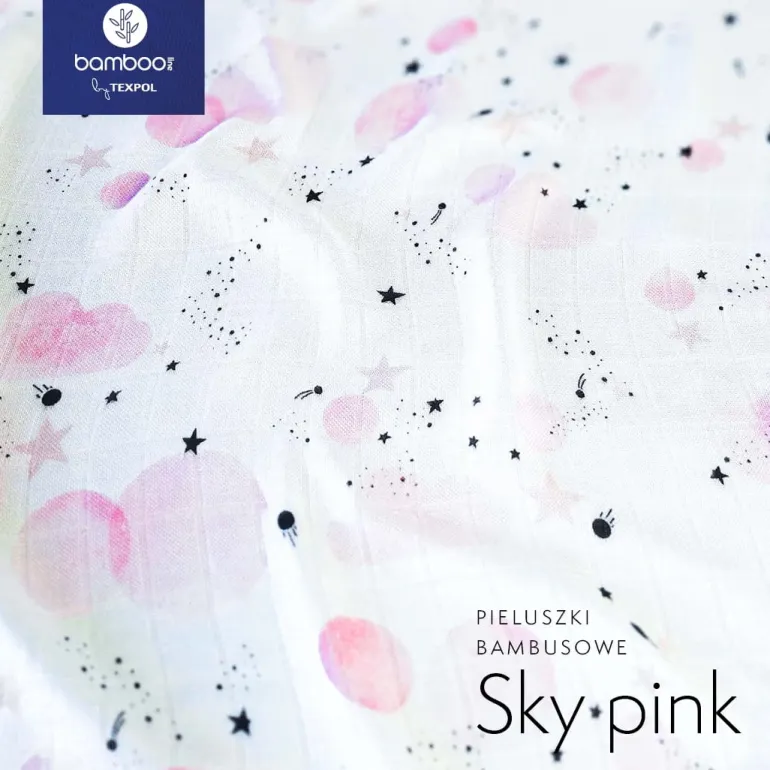 Zestaw Pieluszek Bambusowych Sky Pink Różowa 2 szt